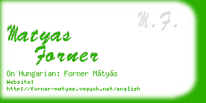 matyas forner business card